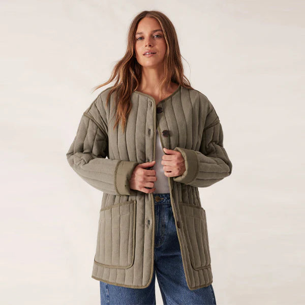 Ceres Life - Comfy Quilet Jacket - Moss Green