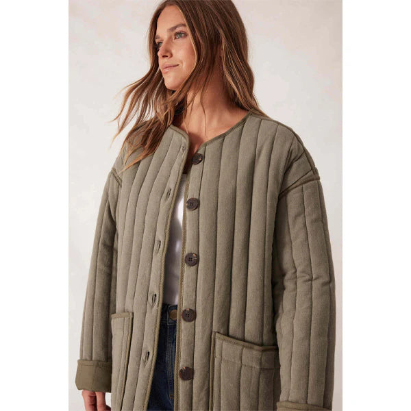 Ceres Life - Comfy Quilet Jacket - Moss Green