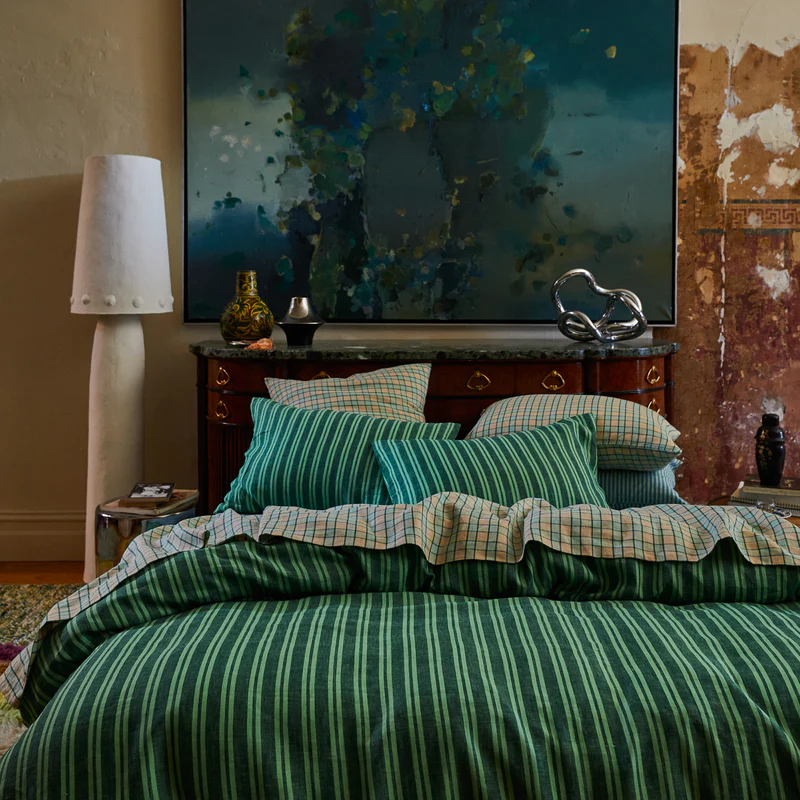 Sage & Clare - Marquis Linen Flat Sheet - Jade - Queen