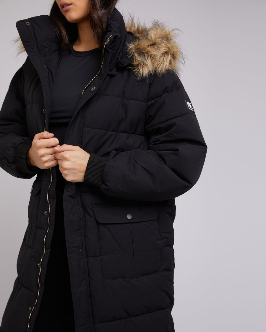 All About Eve - Active Fur Longline Puffer - Black