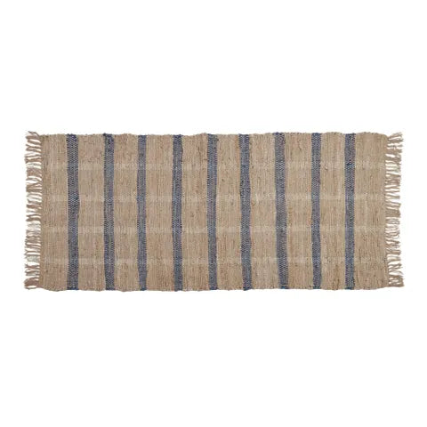 Coast to Coast - Anni Leather Rug - Natural/Navy