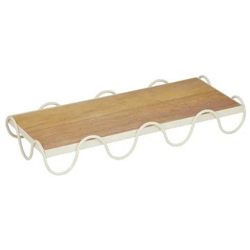 Coast to Coast - Loren Sandstone/Metal Tray - 20x40x6cm - Tan