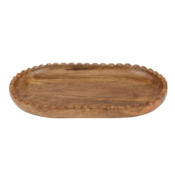 Coast to Coast - Cheri Oval Wood Tray - 25x40cm - Natural