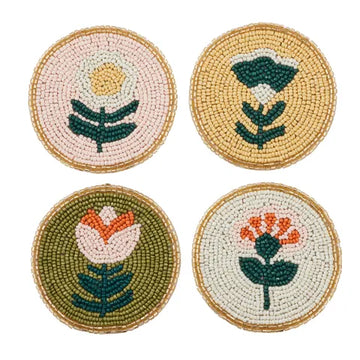 Coast To Coast Home - Freya Beaded Coasters - 10cm - Multi (Set of 4)
