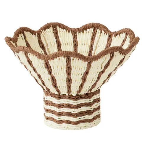 Coast To Coast - Bastia Woven Centrepiece - 36x26cm - White/Brown