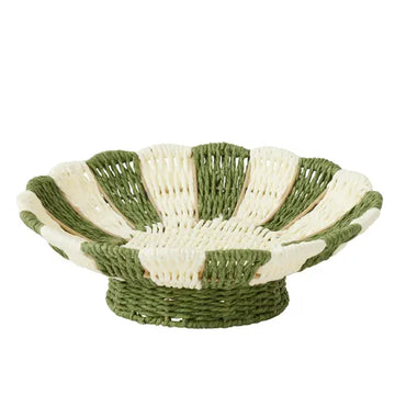 Coast To Coast - Siena Woven Bowl - 30.5x10cm - Ivory/Green