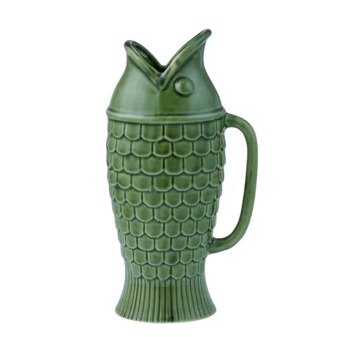 Coast to Coast - Fin Ceramic Jug 13.5x11x26cm Olive