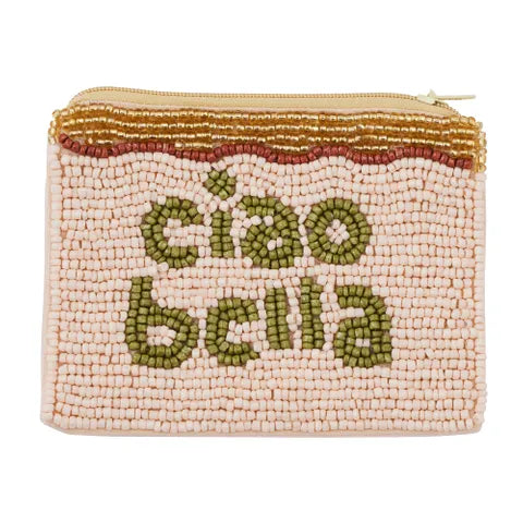Coast To Coast Home - Ciao Bella Beaded Pouch 12x9cm - Nude