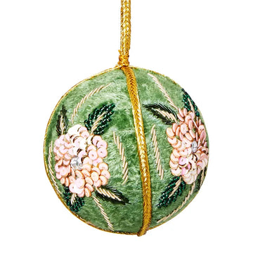 Florabelle - VELVET FLOWER BAUBLE GREEN