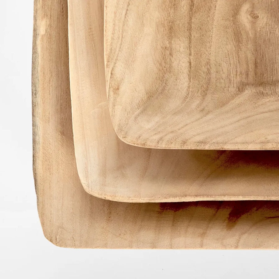 Florabelle - Wooden Square Trays Set3
