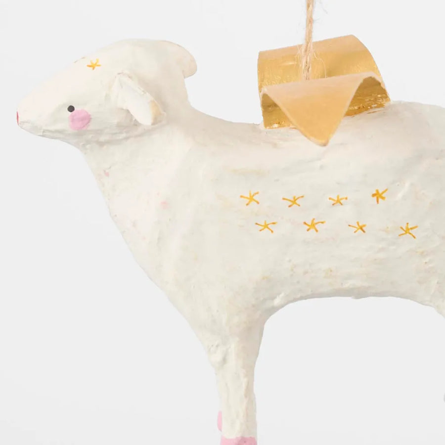 Florabelle - Mache Flying Sheep Tree Decoration