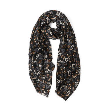 Greenwood Designs - Cally Floral Scarf - Black