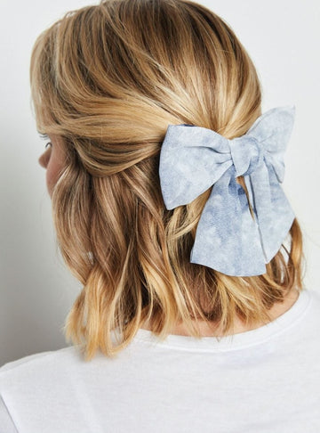 Angels Whisper - Louisa Tie-Dye Bow Hairclip - Blue
