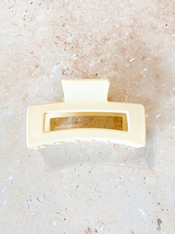 Angels Whisper - Matte Rectangular Claw Clip - Cream
