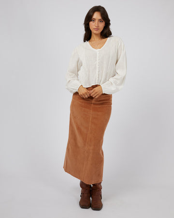 All About Eve - Huntley Cord Maxi Skirt - Tan