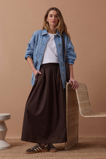 Ceres Life - Florence Maxi Skirt - Chocolate