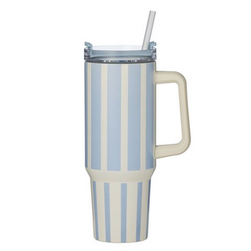 Coast to Coast Home - Vertice Stripe Insulated Mug - 1.2L - Blue