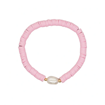 Pop Design - Soft Pink Heishi Pearl Bracelet