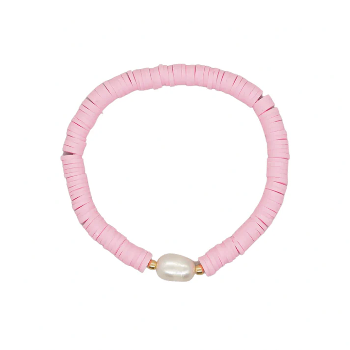 Pop Design - Soft Pink Heishi Pearl Bracelet