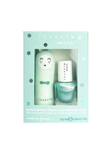 Inuwet - Glitter Aqua Lipbalm & Nail Polish Gift Set