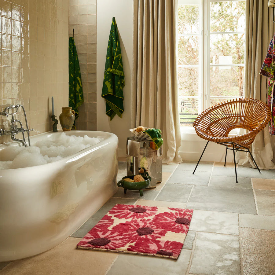 Sage & Clare - Isabella Bath Mat - Crimson