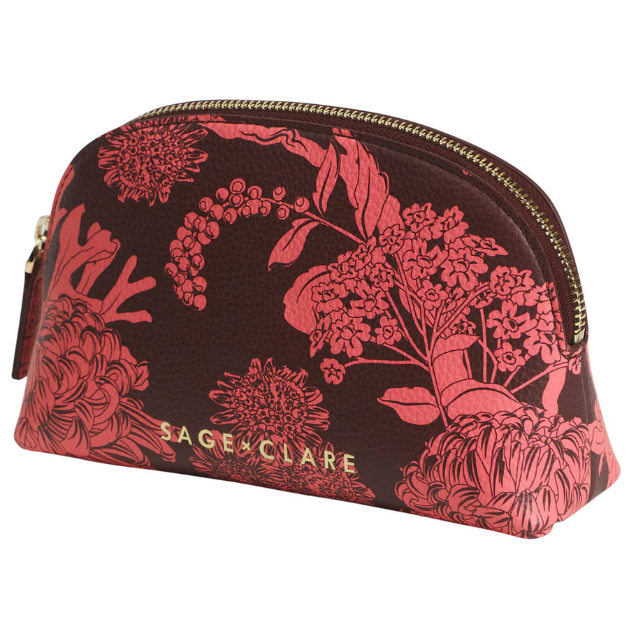 Sage & Clare - Delphine Cosmetic Pouch - Garnet
