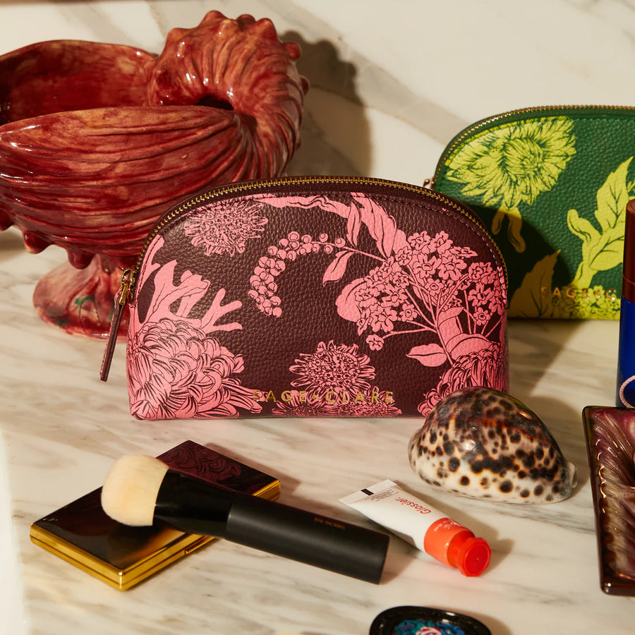 Sage & Clare - Delphine Cosmetic Pouch - Garnet