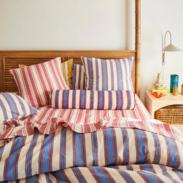 Sage & Clare - Selene Woven Bolster Cushion - Azure