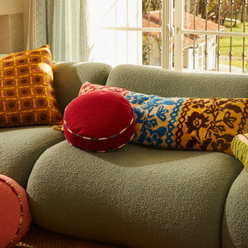 Sage & Clare - Delana Round Cushion - Crimson