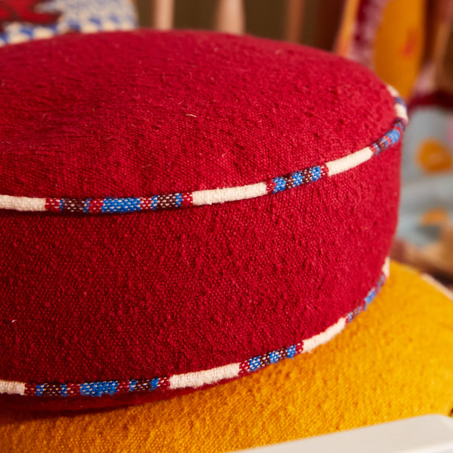 Sage & Clare - Delana Round Cushion - Crimson