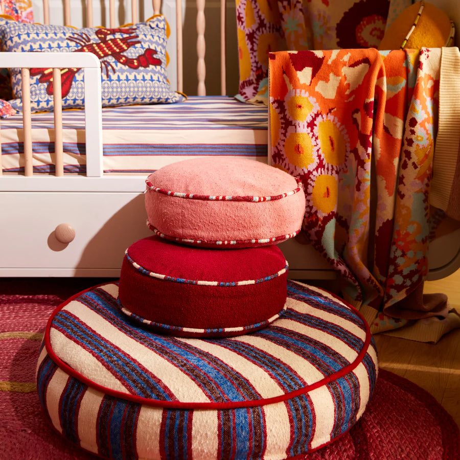 Sage & Clare - Delana Round Cushion - Crimson