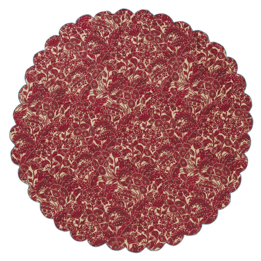 Sage & Clare - Lucia Round Table Cloth - Crimson