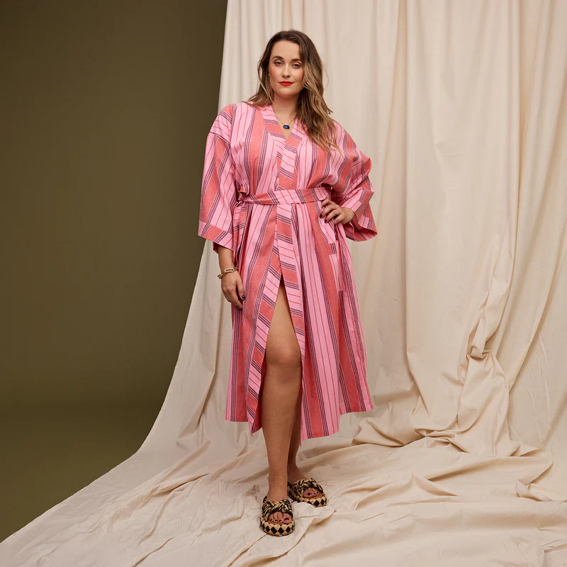 Sage & Clare - Brigitte Cotton Bath Robe - Scarlet