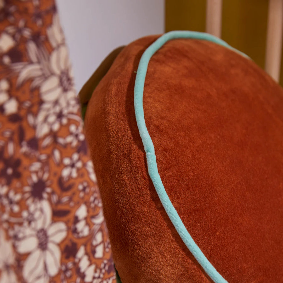 Sage & Clare - Castilo Round Velvet Cushion - Copper