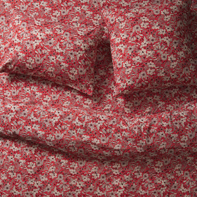 Sage & Clare - Evette Cotton Pillowcase Set - Scarlet - Euro