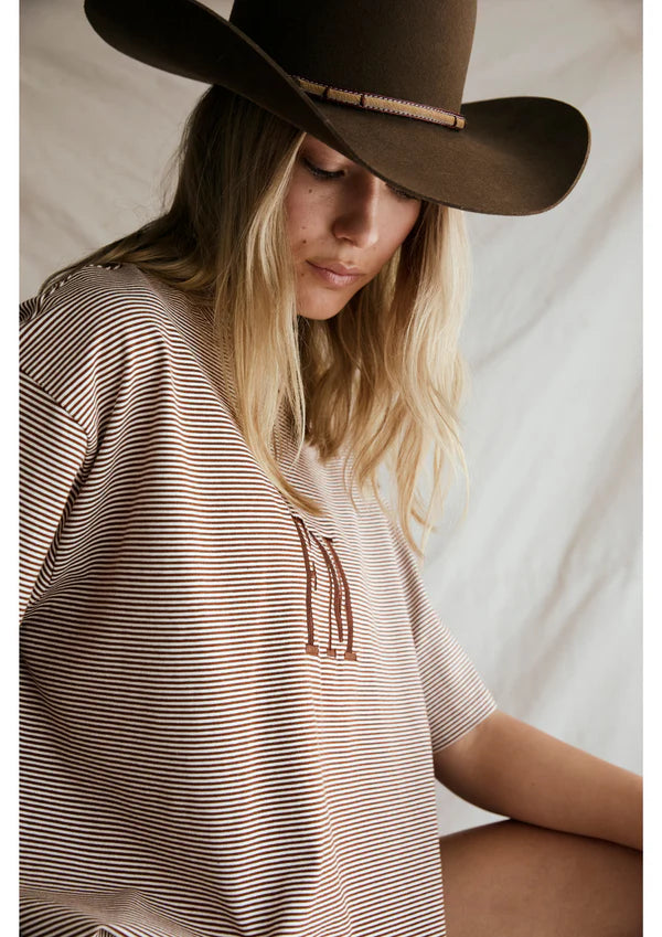 FARMER by Whitney Spicer - Oversize Stripe - Choc/Cream