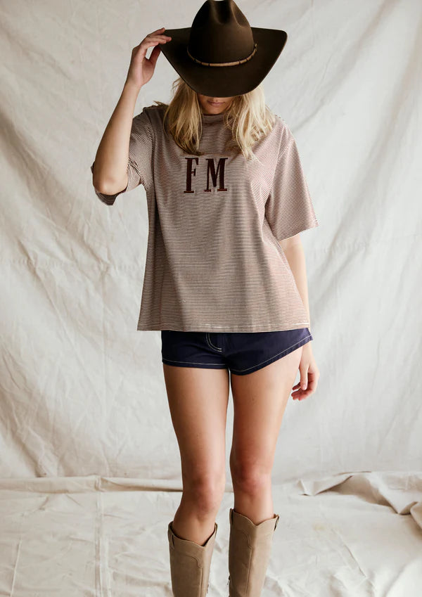 FARMER by Whitney Spicer - Oversize Stripe - Choc/Cream