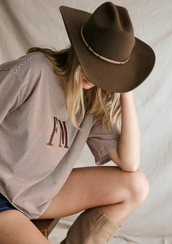FARMER by Whitney Spicer - Oversize Stripe - Choc/Cream