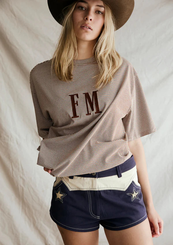 FARMER by Whitney Spicer - Oversize Stripe - Choc/Cream