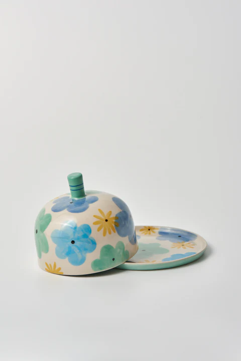 Jones & Co - Ditsy Butter Dish - Blue