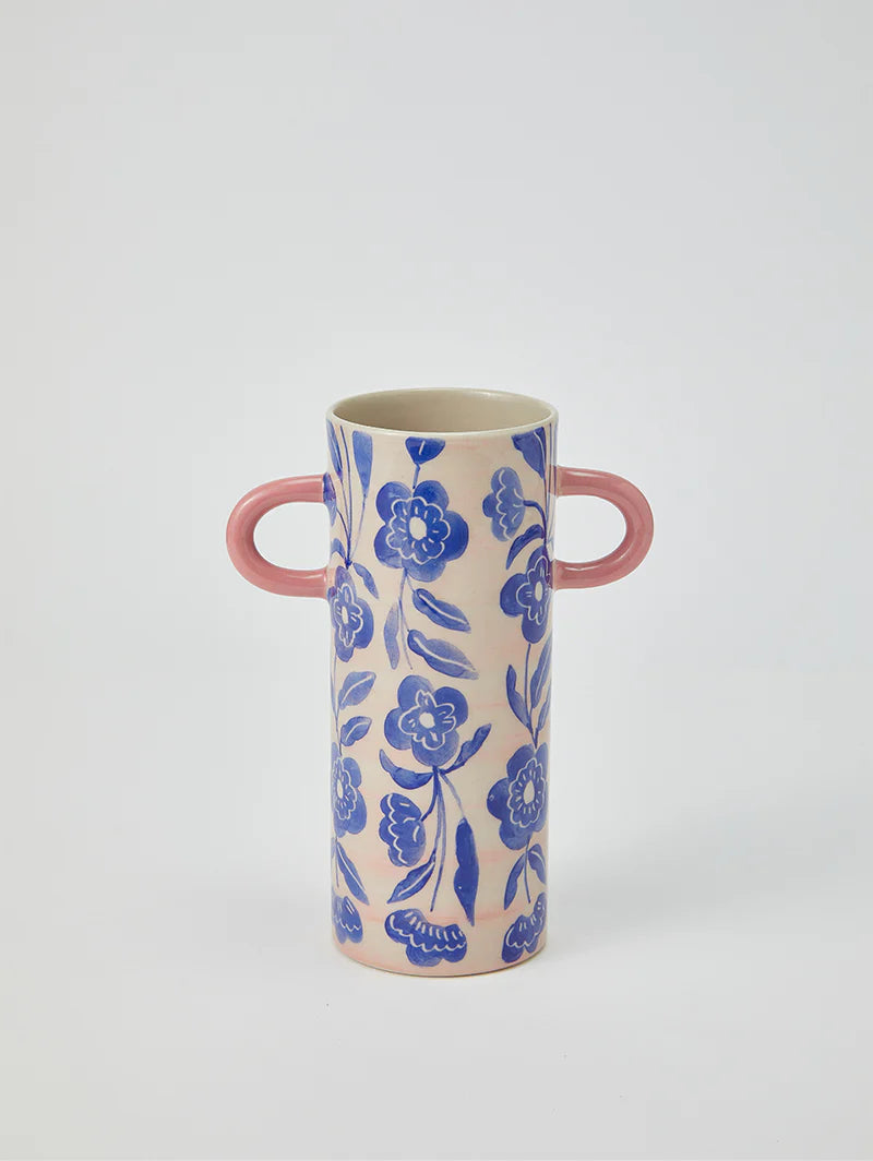 Jones & Co - Griffe Blue Floral Bud Vase
