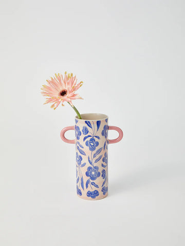 Jones & Co - Griffe Blue Floral Bud Vase