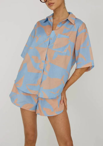 Indi Luxe by Indikah - Blue/Beige Set