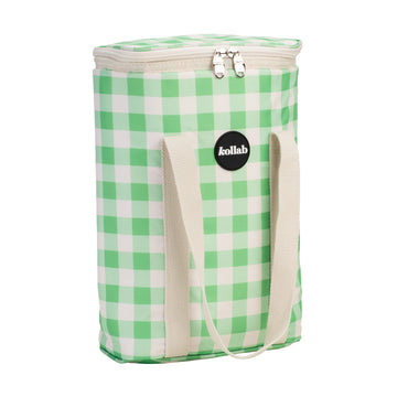Kollab - Holiday Wine Cooler Bag - Kelly Green Check