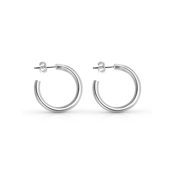 Bianko - Classic Silver Hoop Earrings - Medium