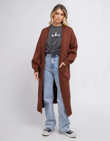 All About Eve - Freya Longline Cardi - Brown