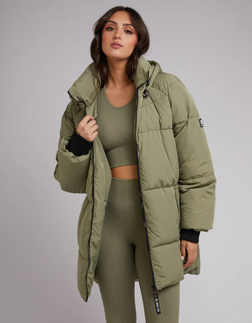All About Eve - Remi Luxe Midi Puffer - Khaki