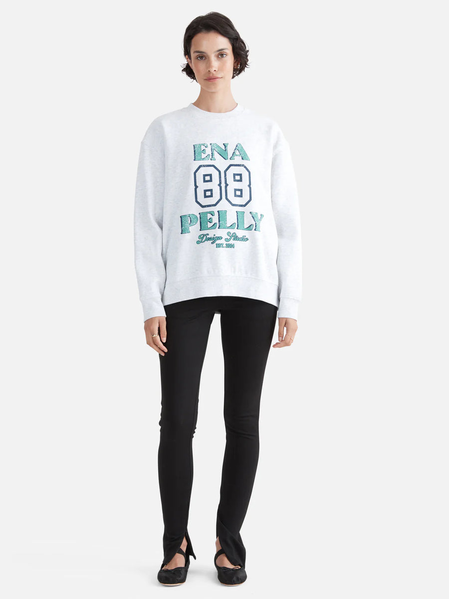 Ena Pelly - Derby Oversized Sweater - White Marle