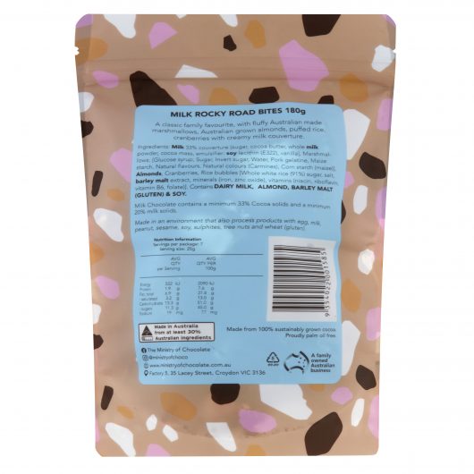 Ministry Of Chocolate - Milk Rocky Road 180g - Pack Of 7