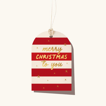 Elm Paper - Merry Christmas Stripe Tag